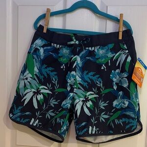 Columbia Kids Swim Trunks - Blue and Green Floral